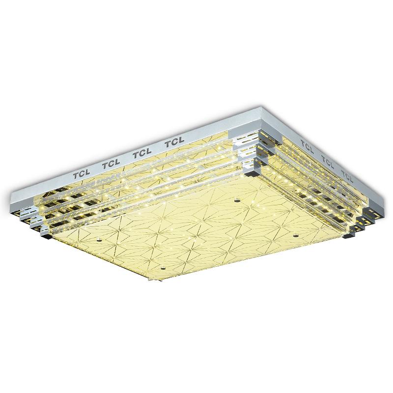 TCL低压平板水晶灯/千层金/30W/6W*5/四段控制/铁+不锈钢+玻璃/450*450*150mm