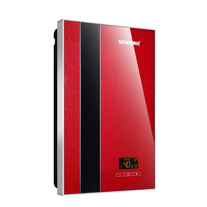 神田超薄即热式电热水器（红色）A6-6500W IST5恒温控制系统   CPU芯片韩国进口 出水4-6L/分钟 家用淋浴过水速热小型变频恒温洗澡